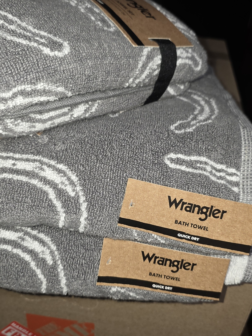 Wrangler Gray Bath Towel - Quick Dry